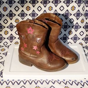Brown & Pink Cowboy boots Size 11C